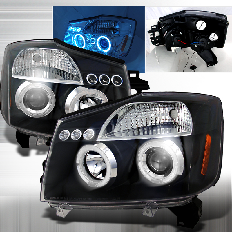 Halo LED Projector Black for Nissan Armada years 2004-2007