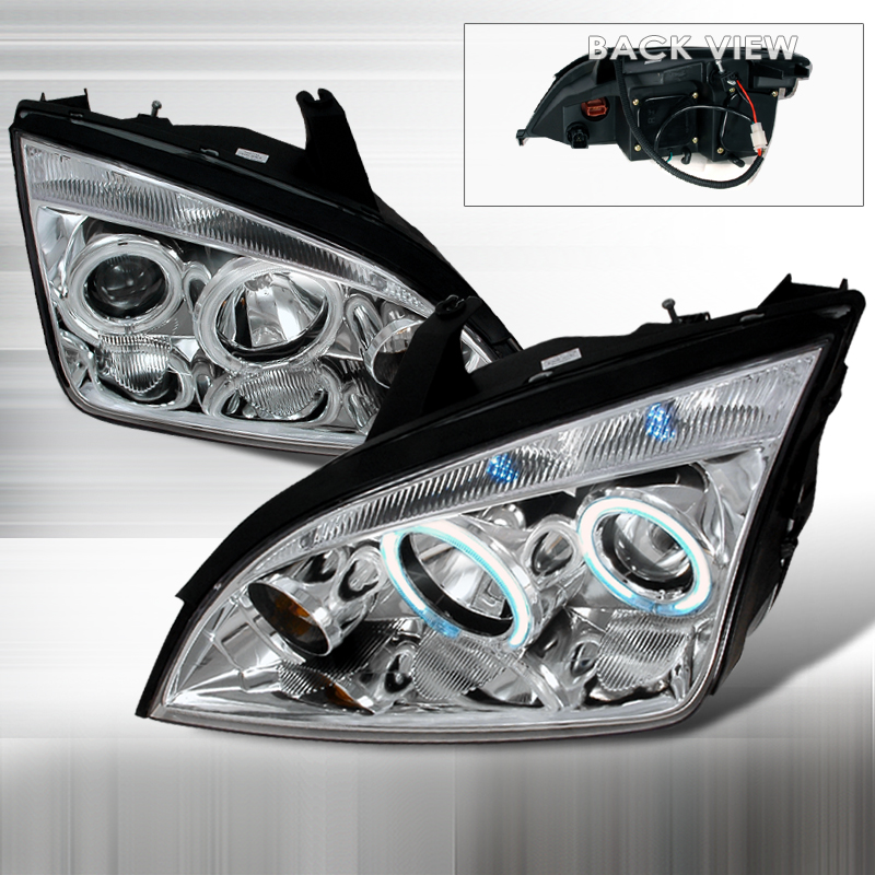 CCFL Halo Projector Headlights Chrome for Ford Focus years 2005-2007