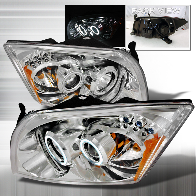 CCFL Halo Projector Headlights Chrome for Dodge Caliber years 2007-2010