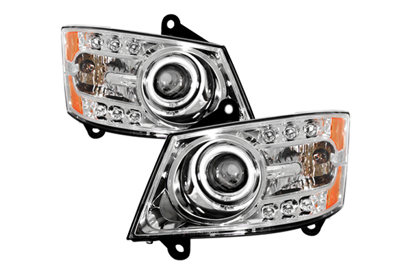 CCFL Halo Projector Headlights Chrome for Dodge Caliber years 2006-2010