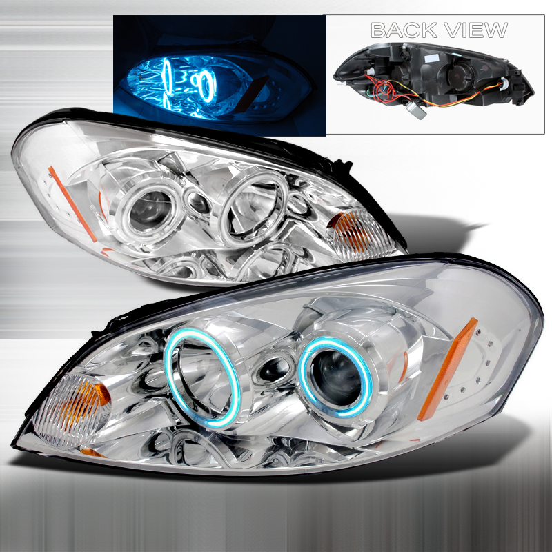 CCFL Halo Projector Headlights Chrome for Chevrolet Impala years 2006-2008