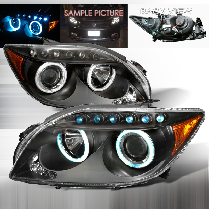 CCFL Halo Projector Headlights Black for Scion TC years 2005-2010