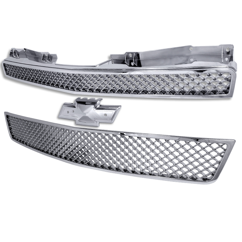 2 Piece Chrome Upper and Lower Mesh Grille for Chevrolet Tahoe 2007 to 2011