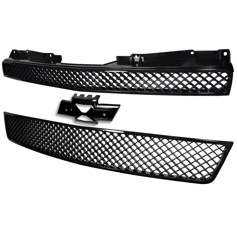 2 Piece Black Upper and Lower Mesh Grille for Chevrolet Tahoe 2007 to 2011