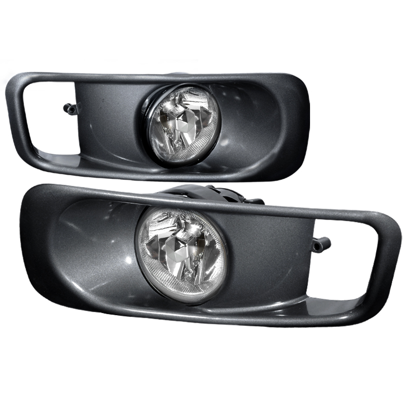 OEM Style Clear Fog Lights with Gray Cover and Wire Relay and Switch for Honda Civic Years 1999-2000