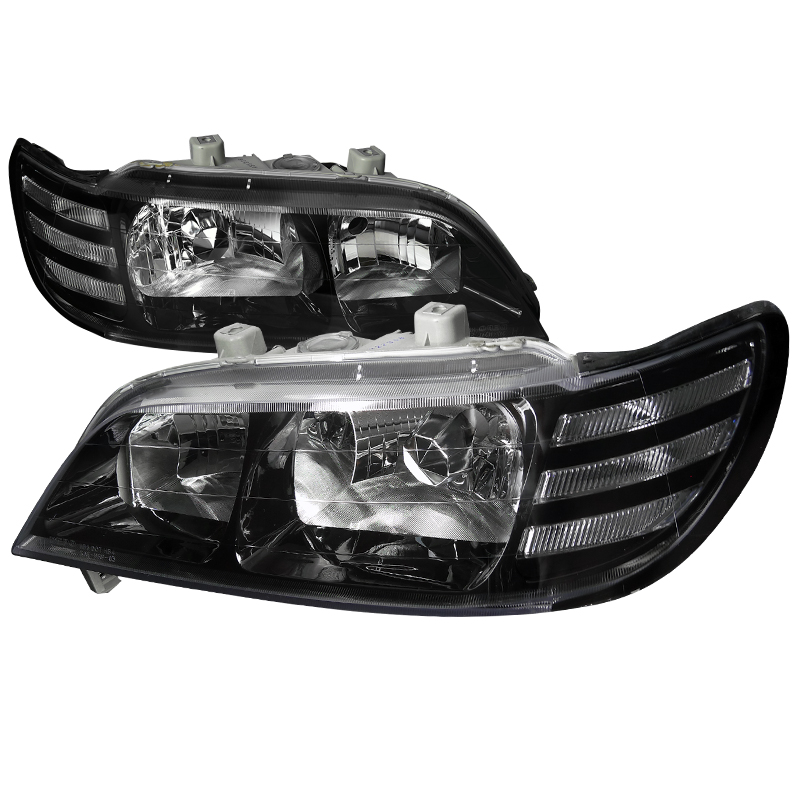 Euro Headlights Black Housing for Acura  CL years 1997-1999