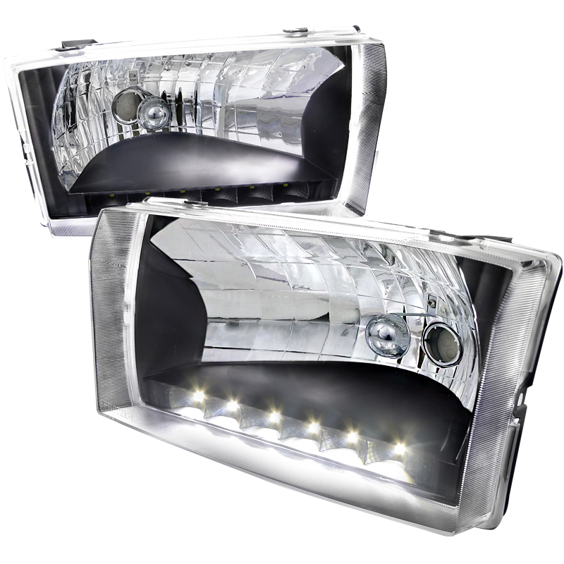 LED Headlight Black Housing  for Ford  F250  years 1999-2004