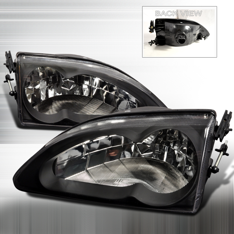 Crystal Housing Headlights Black for Ford Mustang years 1994-1998