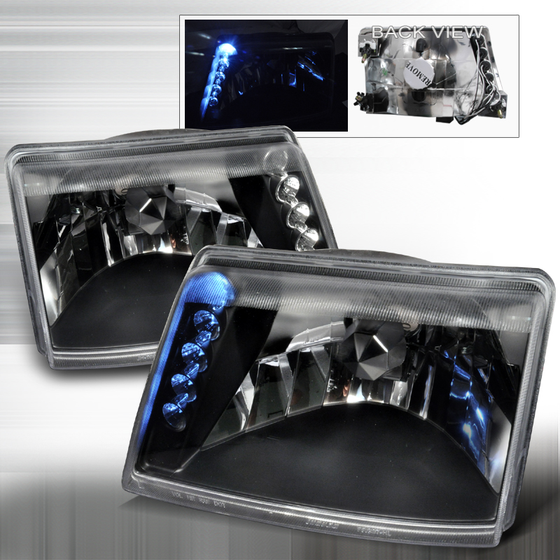 Crystal Housing Headlights Black for Ford Ranger years 1998-2000