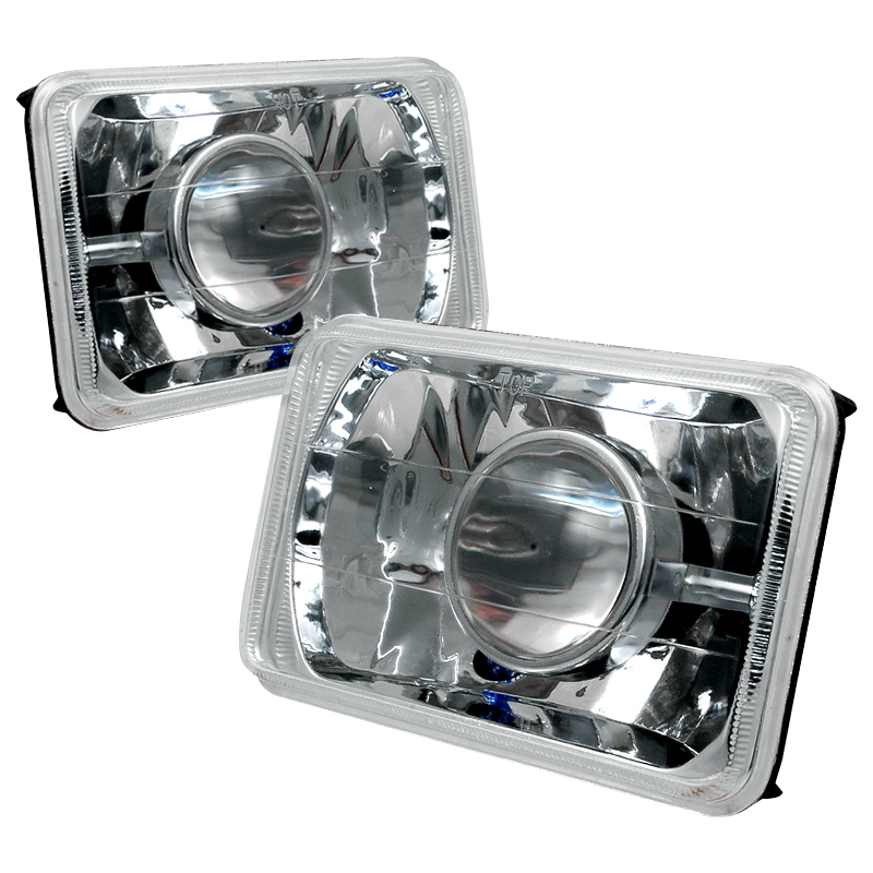 Universal 4x6 Projector Headlights Chrome