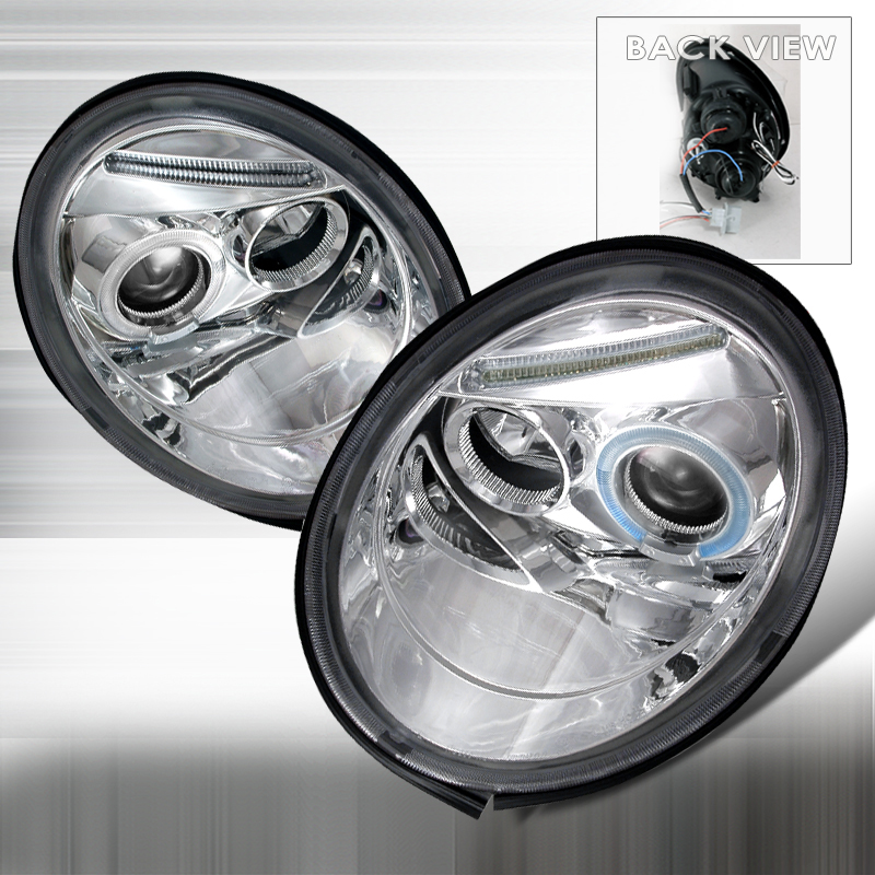 Halo LED Projector Chrome for Volkswagen Beetle years 1998-2005