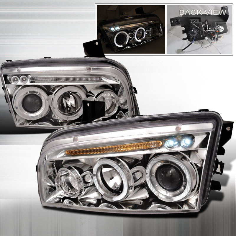 Halo LED Projector Chrome for Dodge Charger years 2005-2010