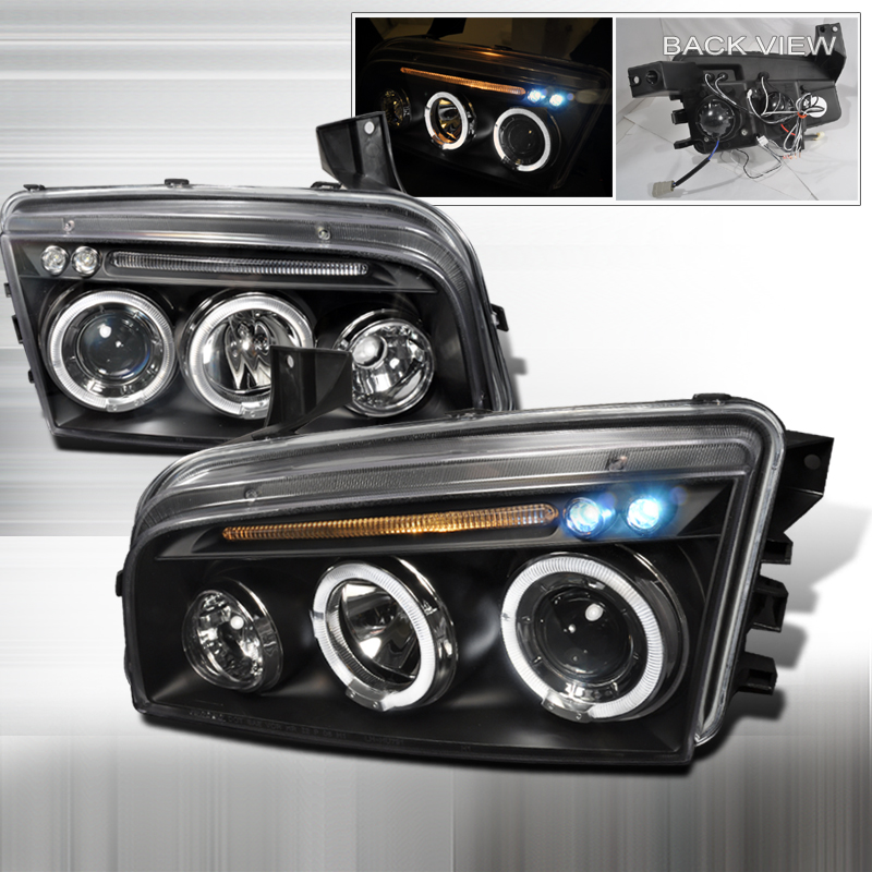 Halo LED Projector Black for Dodge Charger years 2005-2010