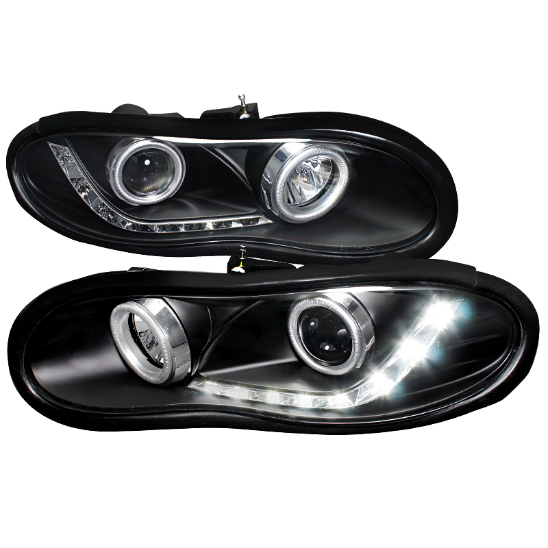 R8 Style Projector Headlight Black Housing for Chevrolet Camaro years 1998-2002