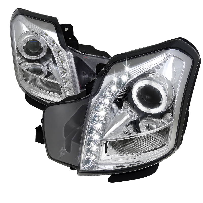 Halo Projector Headlight Chrome - Not Compatible With Factory Xenon for Cadillac CTS years 2003-2007