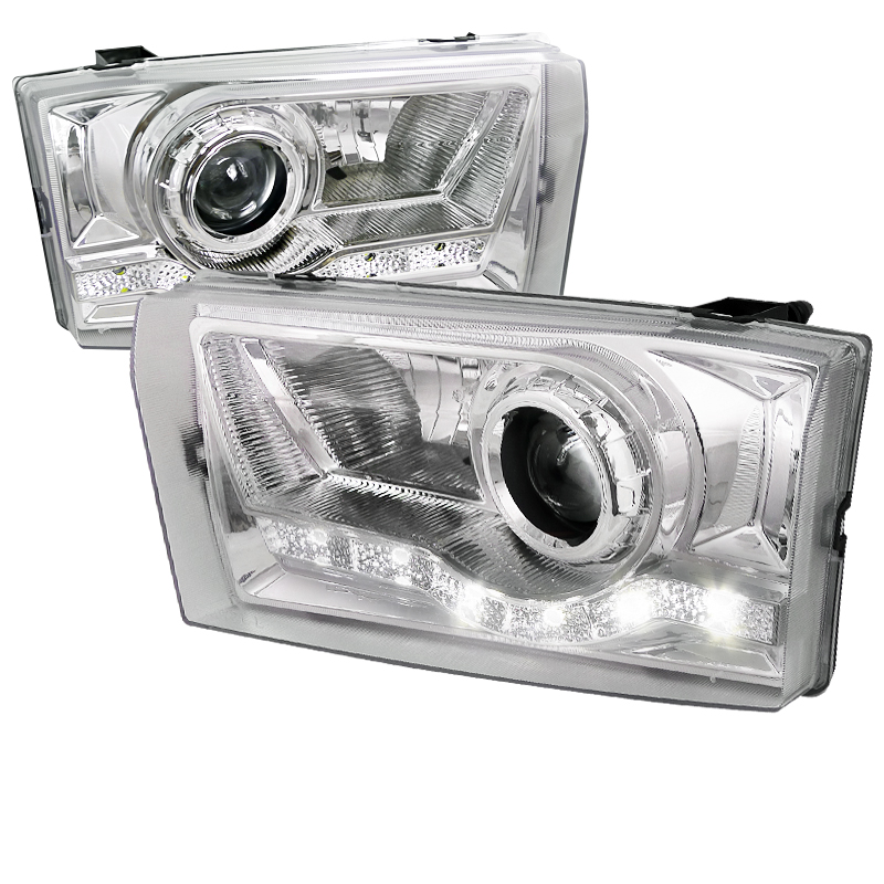 Projector Headlight Gloss Black Housing Smoke Lens for Ford F250 years 1999-2004