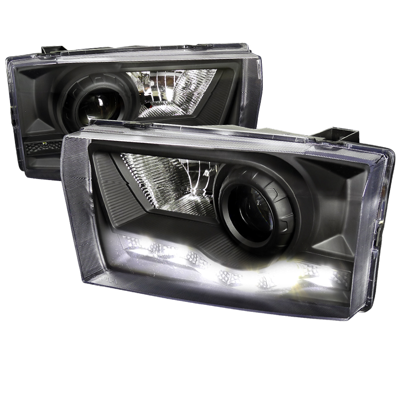 R8 Style LED Projector Headlight Black for Ford F250 years 1999-2004