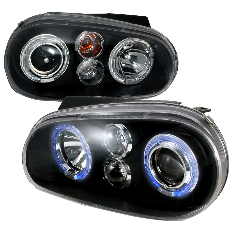 Halo LED Projector Black for Volkswagen Golf years 1999-2005