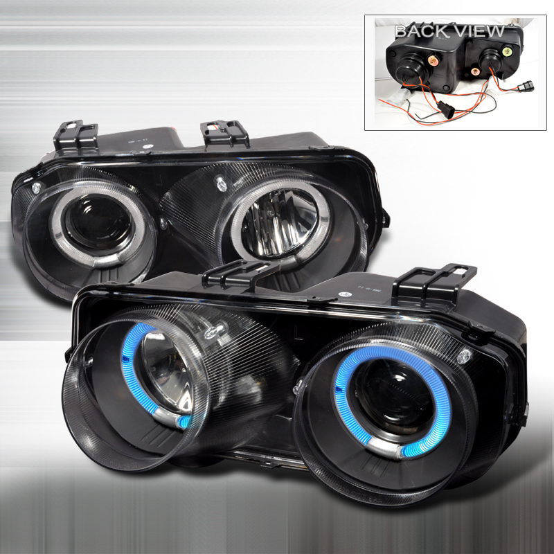 2/4 Doors Dual Halo Projector Headlights Black for Acura Integra years 1994-1997