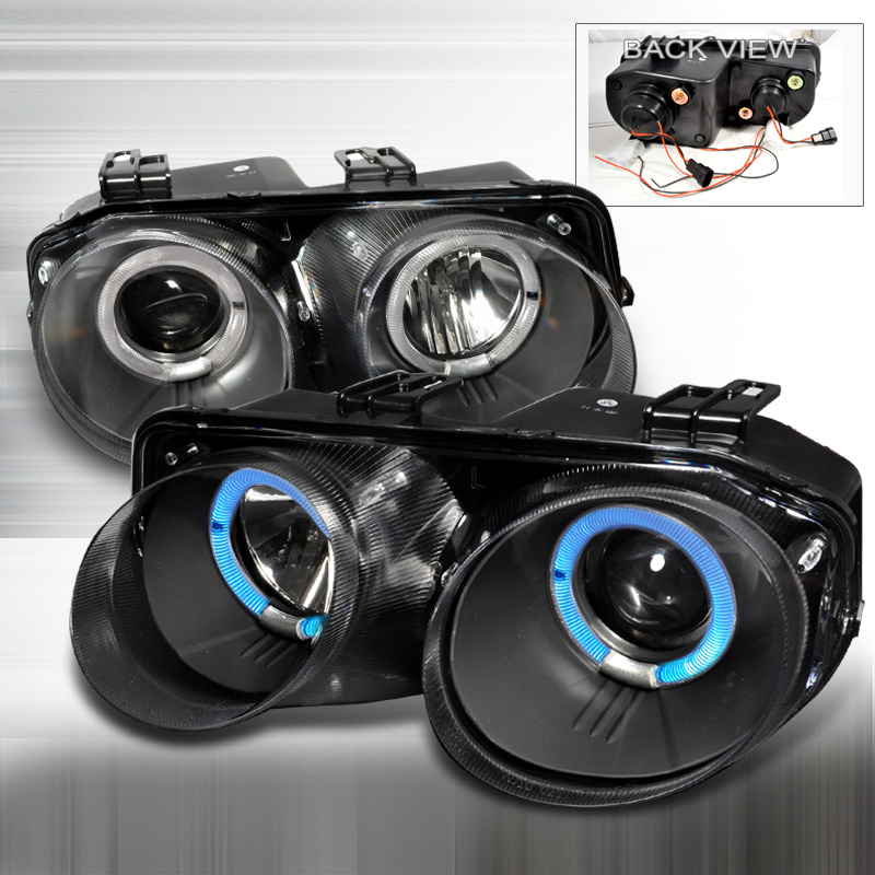 2/4 Doors Dual Halo Projector Headlights Black for Acura Integra years 1998-2001