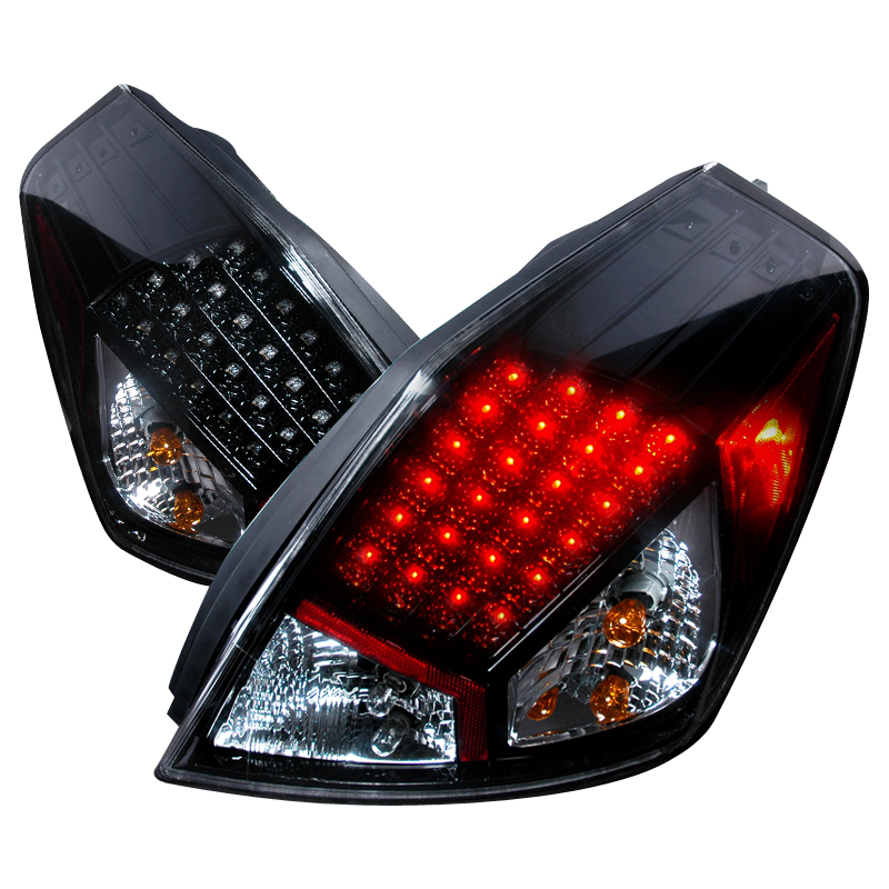 LED Tail Lights Black 2 Door for Nissan Altima years 2007-2009