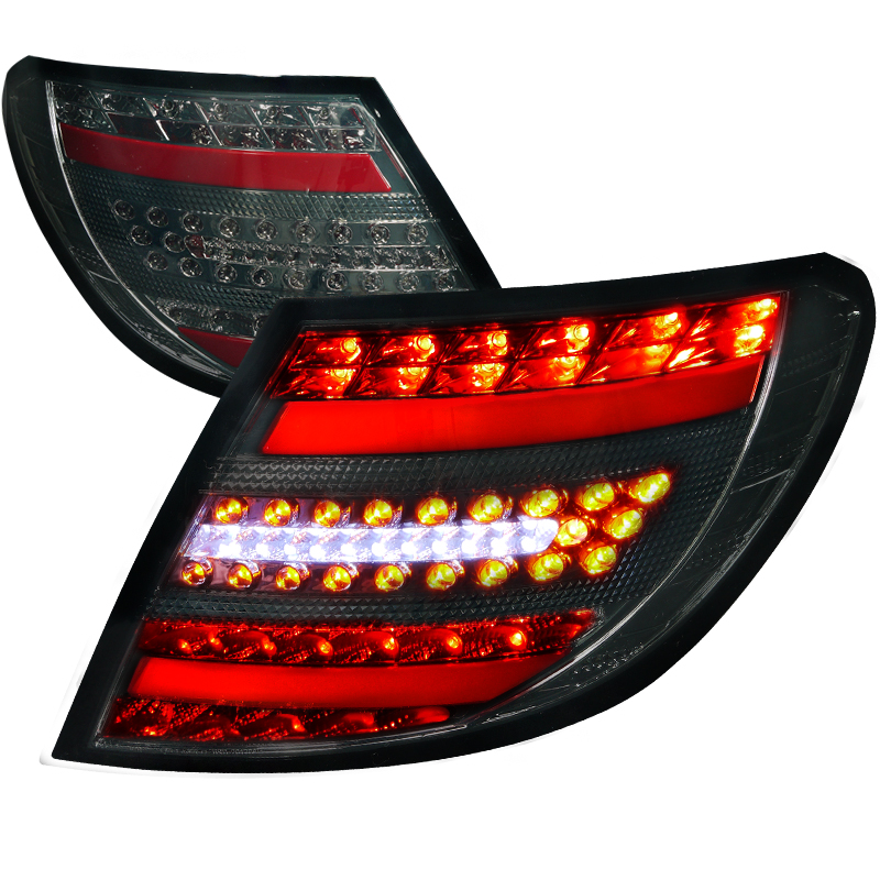 LED Tail Lights Smoke Housing for Mercedes benz  C Class  years 2007-2011