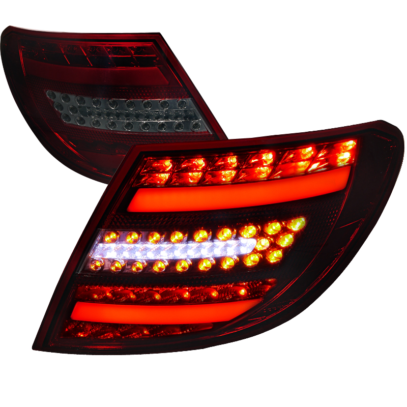 LED Tail Lights Red Smoke for Mercedes benz  C Class  years 2007-2011