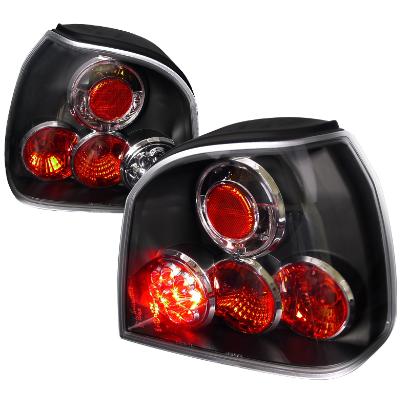 LED Tail Lights Black Housing for Volkswagen  Golf  years 1993-1998