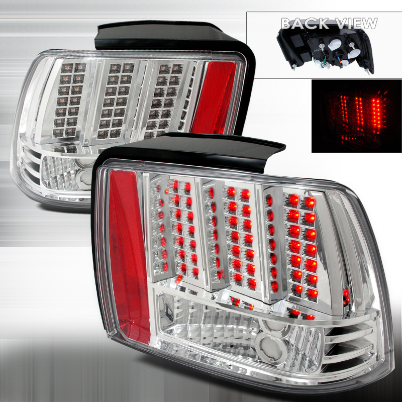 LED Tail Lights Chrome for Ford Mustang years 1999-2004