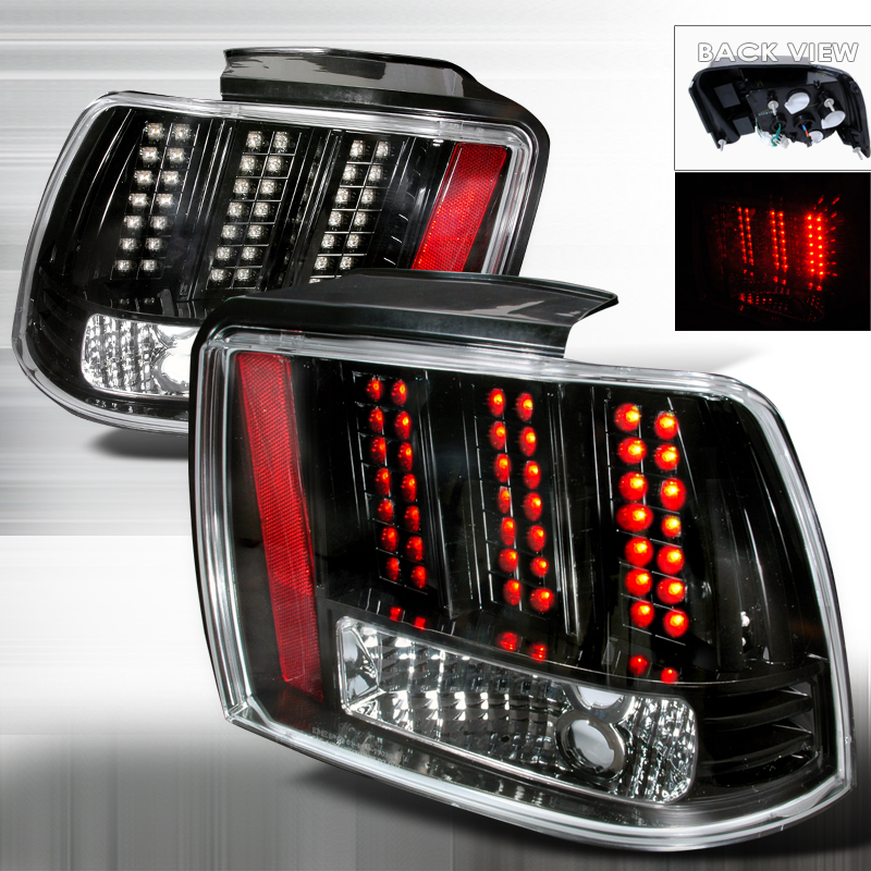 LED Tail Lights Black for Ford Mustang years 1999-2004