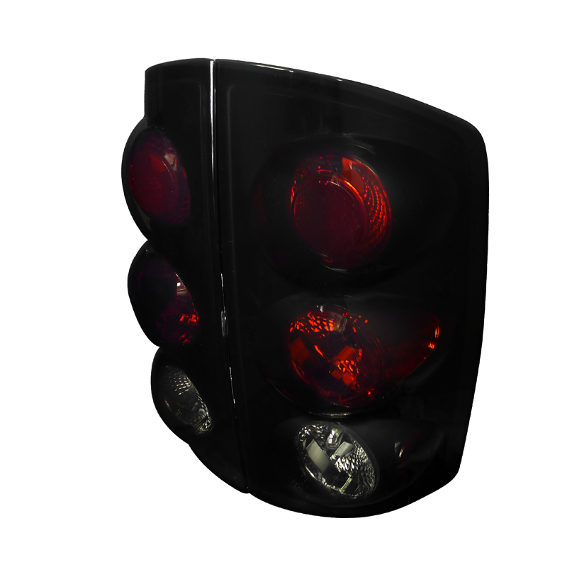 Euro Tail Lights Glossy Black Housing With Smoke Lens for Dodge  RAM  years 2002-2006