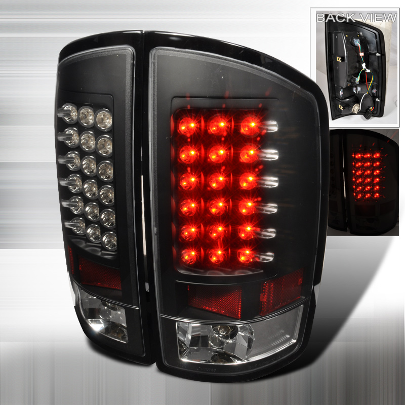 LED Tail Lights Black for Dodge RAM years 2002-2006