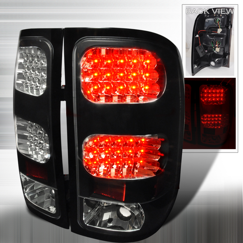 LED Tail Lights Black for GMC Sierra years 2007-2012