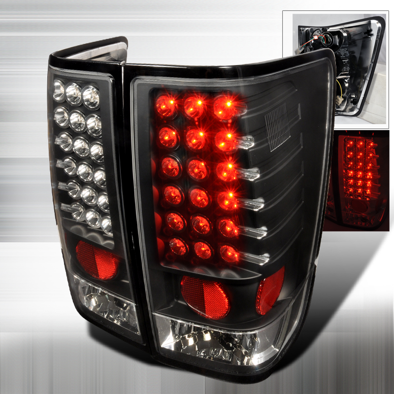 LED Tail Lights Black for Nissan Titan years 2004-2012