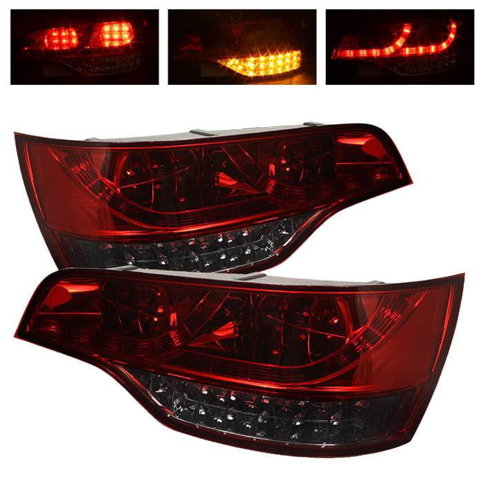 Audi Q7 07-09 LED Tail Lights - Red Smoke