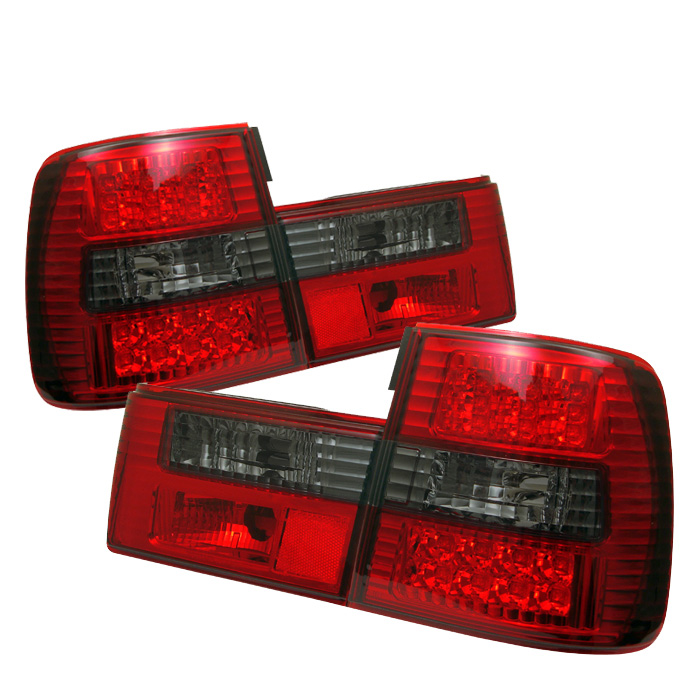 BMW E34 5-Series 88-95 LED Tail Lights - Red Smoke