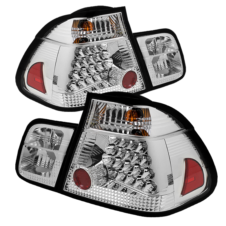 BMW E46 3-Series 02-05 4Dr LED Tail Lights - Chrome