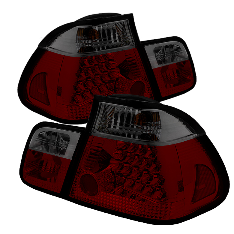 BMW E46 3-Series 02-05 4Dr LED Tail Lights - Red Smoke