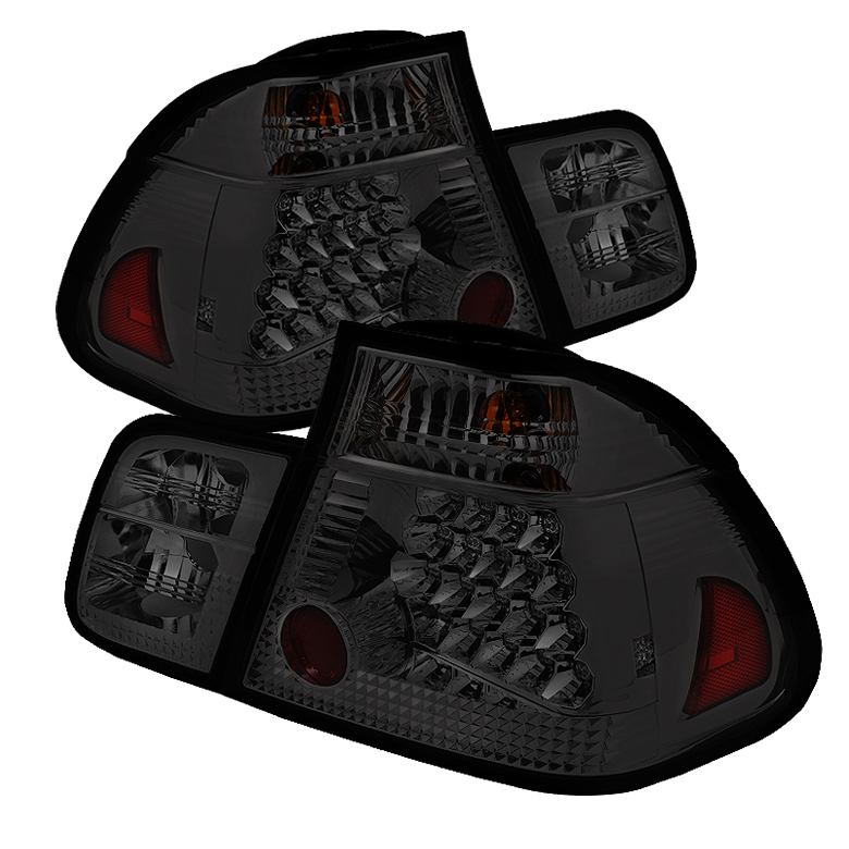 BMW E46 3-Series 02-05 4Dr LED Tail Lights - Smoke