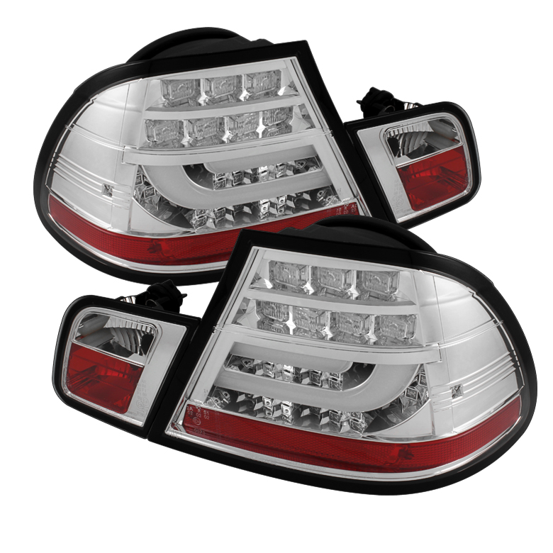 BMW E46 3-Series 04-06 2Dr Light Bar Style LED Tail Lights - Chrome