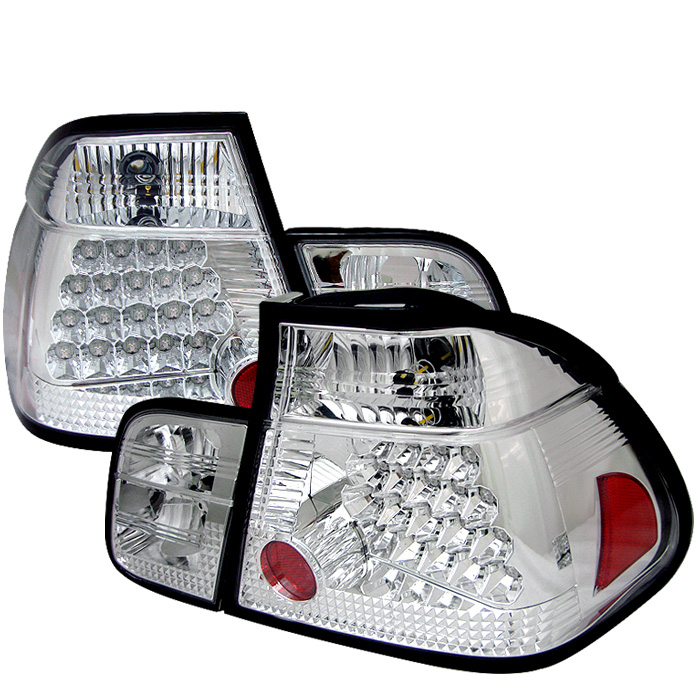 BMW E46 3-Series 99-01 4Dr LED Tail Lights - Chrome