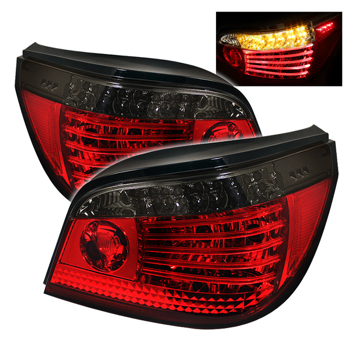 BMW E60 5-Series 04-07 LED Tail Lights - Red Smoke