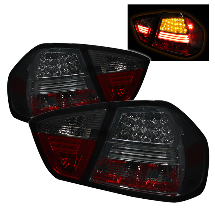 BMW E90 3-Series 06-08 4Dr LED Tail Lights - Smoke