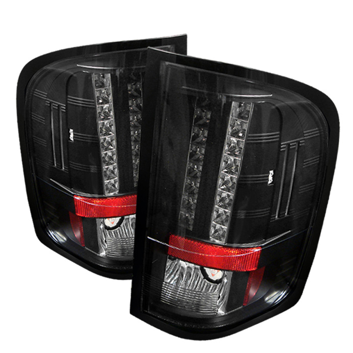 Chevy Silverado 07-13 ( Does Not Fit Model With Reverse Bulb 921 ) LED Tail Lights - Black