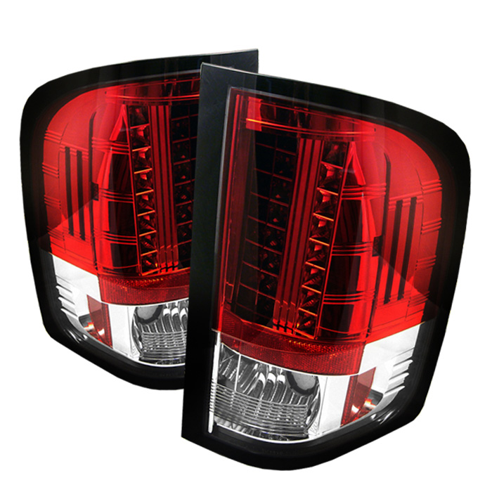 Chevy Silverado 07-13 ( Does Not Fit Model With Reverse Bulb 921 ) LED Tail Lights - Red Clear