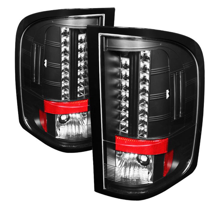 Chevy Silverado 1500/2500/3500 09-10 ( Does Not Fit Model With Reverse Bulb 3047 ) LED Tail Lights - Black