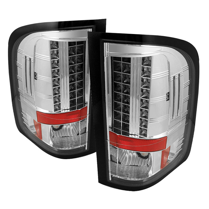 Chevy Silverado 1500/2500/3500 09-10 ( Does Not Fit Model With Reverse Bulb 3047 ) LED Tail Lights - Chrome