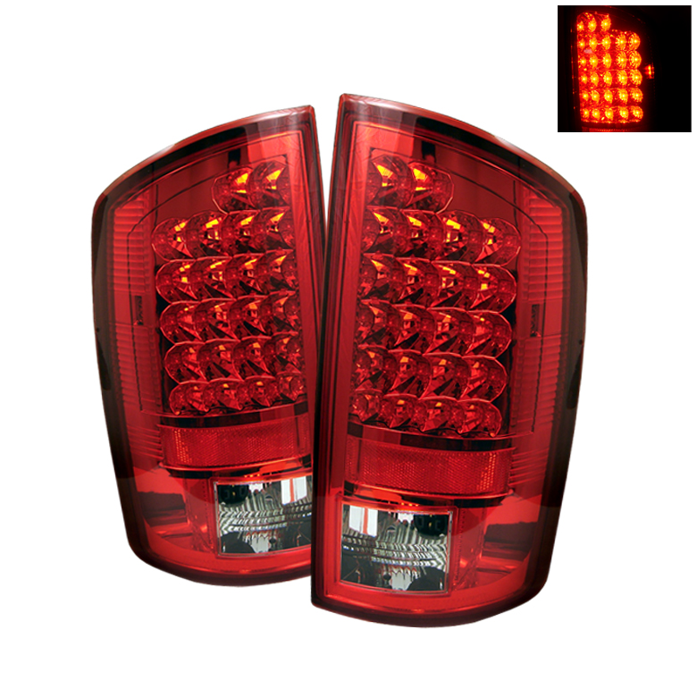 Dodge Ram 07-08 1500 / Ram 06-09 2500/3500 LED Tail Lights - Red Clear