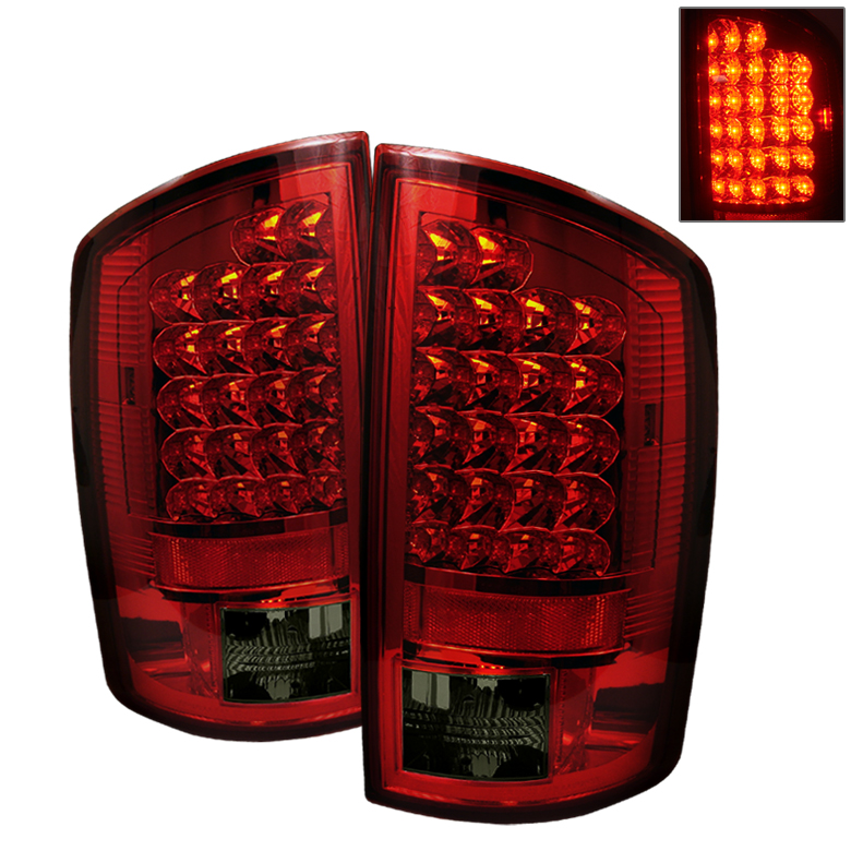 Dodge Ram 07-08 1500 / Ram 06-09 2500/3500 LED Tail Lights - Red Smoke