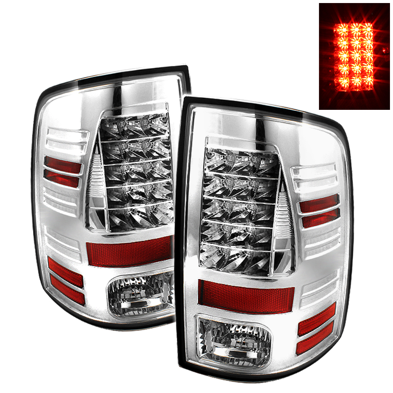 Dodge Ram 1500 09-14 / Ram 2500/3500 10-14 LED Tail Lights - Incandescent Model only ( Not Compatible With LED Model ) - Chrome